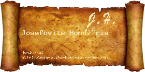 Josefovits Honória névjegykártya
